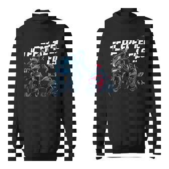 Tel Père Tel Fils Motard Cadeau Humour Moto Course Sweater e - Cadeauxyz