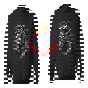 Tiger Dj テクノ Edm ミュージックヘッドフォン アートワーク ビートメーカー スウェットシャツ - Kawaiitshirt