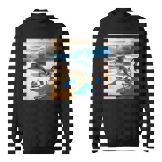 Tralalelo Tralala 面白いサメ イタリアのブレイン ミーム グラフィック スウェットシャツ - Kawaiitshirt