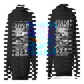 Tralalero Tralala Bootleg Brain Red Meme With Italian Shark S Sweatshirt - Seseable