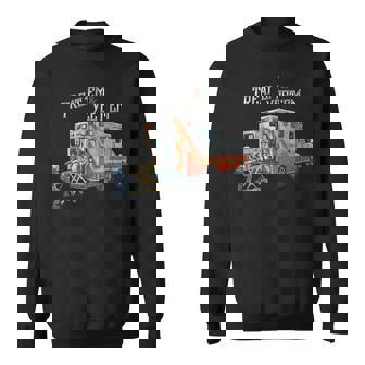 Treat 'Em And Yeet 'Em Skeleton Ambulance Meme Sarcasm Sweatshirt - Thegiftio UK