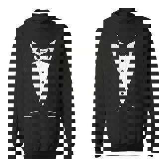 Tuxedo Costume Idea With Bow Tie Sweatshirt - Seseable