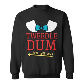 Tweedle Dum I'm With Dee Couple & Friends Lazy Costume Sweatshirt - Thegiftio UK
