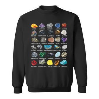 Types Of Rocks & Minerals Gemology & Geology Educational Sweatshirt - Thegiftio UK