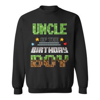 Uncle Of The Birthday Boy Video Gamer Pixel Birthday Party Sweatshirt - Thegiftio UK