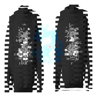 University Blue Black White Match Sweatshirt - Thegiftio