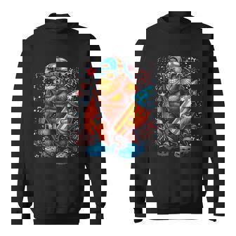 Usa American Flag Patriotic Sasquatch Bigfoot 4Th Of July Sweatshirt - Thegiftio UK