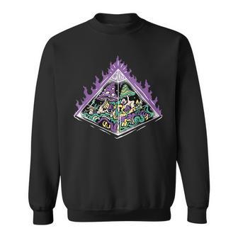 Vêtements De Géométrieacrée Illuminés Par Champignons Psychédéliques Sweater e - Cadeauxyz