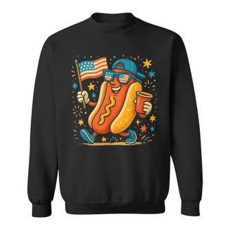 Vintage 4Th Of July Hotdog Patriotic 4Th Of July Sweatshirt - Thegiftio UK