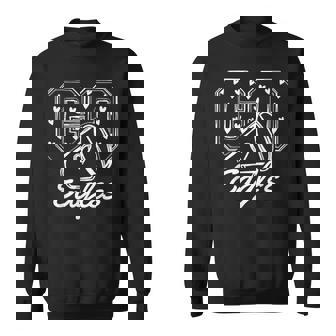 Vintage Eagles High School Go Eagles Pride Heart Sweatshirt - Thegiftio