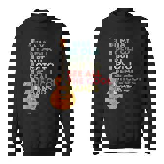 Vintage I May Be Old But I See All The Cool Bands Guitar Sweatshirt - Thegiftio