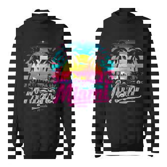 Vintage Miami Beach – Retro 305 Florida Sunset Graphic Sweatshirt - Thegiftio UK