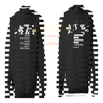 Vintage Pattaya Tailandia Tailandia Bandera Tailandesa Recuerdo Gráfico Retro Camisa de entrenamiento - Regaloses