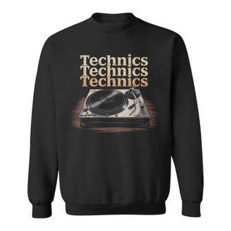 Vintage Turntable Old School Dj Music Sweatshirt - Thegiftio UK