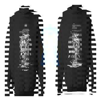 Weeping Angel With Blue Police Box 1 Fan Fun Sweatshirt | Mazezy