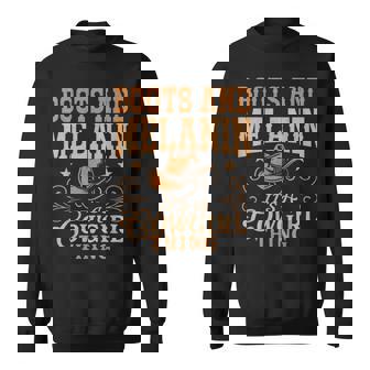Western Country Texas Black Cowgirl Boots And Melanin Sweatshirt - Monsterry