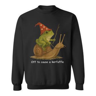 Whimsical Frog Wizard Off To Cause A Kerfuffle Meme Frog Sweatshirt - Monsterry