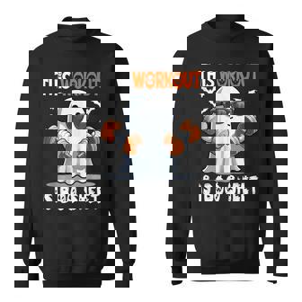 Workout Is Boo Sheet Halloween Costume Gym Fitness Lover Sweatshirt - Thegiftio