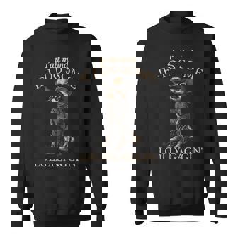 Y'all Mind If I Do Some Lollygaggin' Cowboy Raccoon Sweatshirt - Monsterry