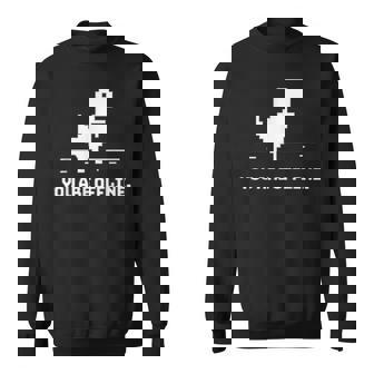 You Are Offline T-Rex 恐竜のラン ピクセルアート 恐竜ゲーム スウェットシャツ - Kawaiitshirt
