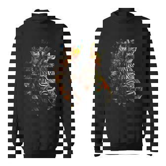 Zebra Otoño Hojas Colorido Arte Animal Zoo Zebra Camisa de entrenamiento - Regaloses