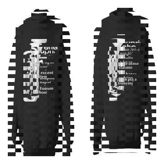 「Euphoria」吹奏楽のためのユーフォニアムユーモア 面白いユーフォニアム スウェットシャツ - Kawaiitshirt