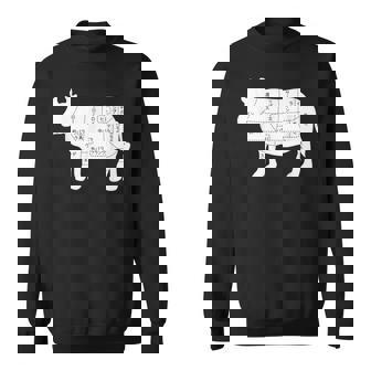 【牛肉部位】肉の部位 牛 うし 和牛 焼肉 牛丼 定食 部位 しゃぶしゃぶ すき焼き おもしろ 面白い ネタ ウケ狙い スウェットシャツ - Kawaiitshirt