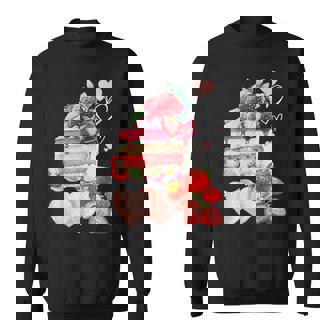 いちご ショートケーキ スイーツ デザート かわいい 春 お菓子、おしゃれ、パティシエ、ハート、カジュアル スウェットシャツ - Kawaiitshirt