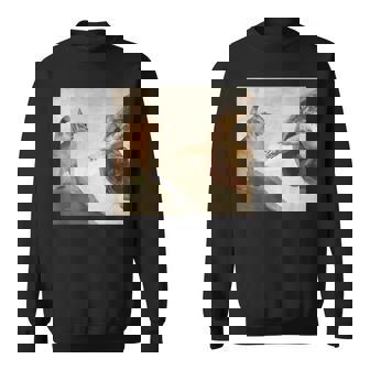 おかしな猫 神 創造 アダム ミーム イエス スウェットシャツ - Kawaiitshirt