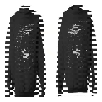 おもしろい エイリアン 牛 誘拐 ゲットミルク Ufo フライングソーサー スウェットシャツ - Kawaiitshirt