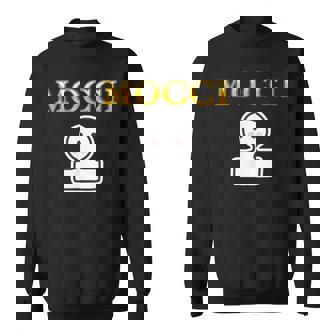 おもち Mocci 餅『おやつ ポップ』ブランド ロゴ パロディ お菓子 おやつ 面白い かわいい スウェットシャツ - Kawaiitshirt