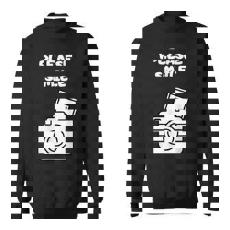 お願い スマイル アート オブ 写真 カメラマン カメラマン スウェットシャツ - Kawaiitshirt