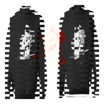 かたな付きキツネマスク スウェットシャツ - Kawaiitshirt