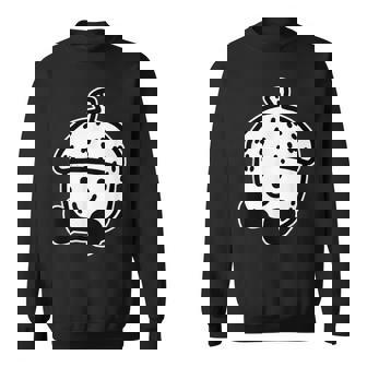 かわいい どんぐり 笑顔 ハッピー どんぐり ブラックワーク ミニマリスト スウェットシャツ - Kawaiitshirt