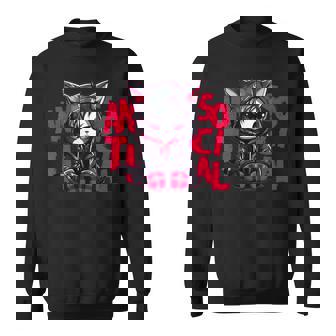 かわいい アニメ ゴシック 猫 ちび反社会的 メンヘラ グランジ スウェットシャツ - Kawaiitshirt