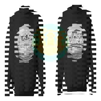 かわいい イエロー ラブラドールレトリバー 犬 釣り ボート 湖 犬 スウェットシャツ - Kawaiitshirt