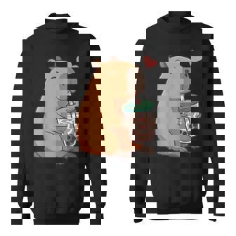 かわいい カピバラ ドリンク バブルティー カワイイ Capy Lover キッズ ガールズ スウェットシャツ - Kawaiitshirt