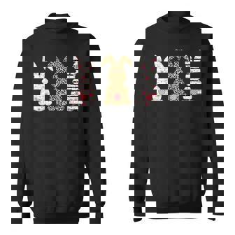 かわいい ヒョウ イースター バニー ウサギ トリオ フローラル ハッピーイースター スウェットシャツ - Kawaiitshirt