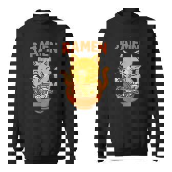 かわいい ラーメン 猫 和麺 スウェットシャツ - Kawaiitshirt