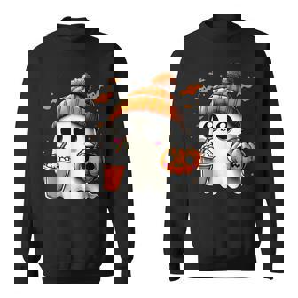 かわいいおばけを飲むかぼちゃスパイス ゴーストハロウィンコスチューム スウェットシャツ - Kawaiitshirt
