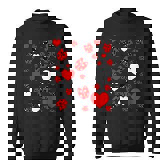 かわいいてんとう虫とハートのてんとう虫柄 スウェットシャツ - Kawaiitshirt