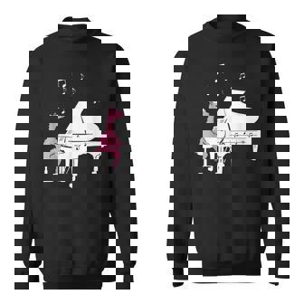 かわいいアルパカ弾き ピアノ音符記号 ミュージシャンアート スウェットシャツ - Kawaiitshirt