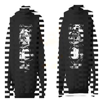 かわいいオオカミのパンダコスチューム ガールズ キッズ オオカミ愛好家 長袖tシャツ スウェットシャツ - Kawaiitshirt