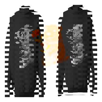 かわいいコスチューム愛好家のための鉢植えのハッピービーバー スウェットシャツ - Kawaiitshirt