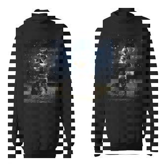 かわいいミニチュアシュナウザーの星空の犬 夜の絵画 スウェットシャツ - Kawaiitshirt