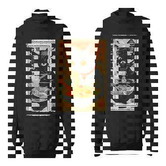 かわいい猫とラーメン麺 日本のアニメ漫画 スウェットシャツ - Kawaiitshirt