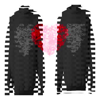 かわいい花赤いハート花のバレンタインデーの愛 スウェットシャツ - Kawaiitshirt