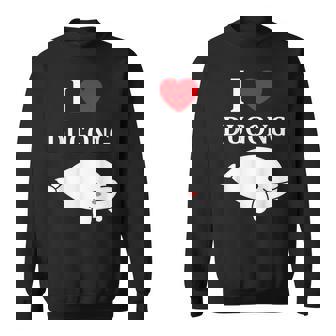 かわいい面白いシンプルなジュゴンの魚を引用します。 I Love Dugong スウェットシャツ - Kawaiitshirt