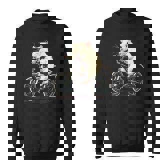 げっ歯類と白いネズミ愛好家のためのクールなサイクリングラット スウェットシャツ - Kawaiitshirt