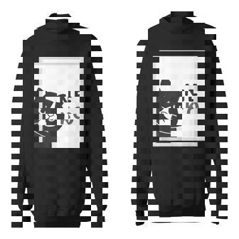 ねこさん Neko ハチワレ『まどの なか から』【どうぶつフレンズ】フキゲンネコ 猫 顔 窓 イラスト スウェットシャツ - Kawaiitshirt